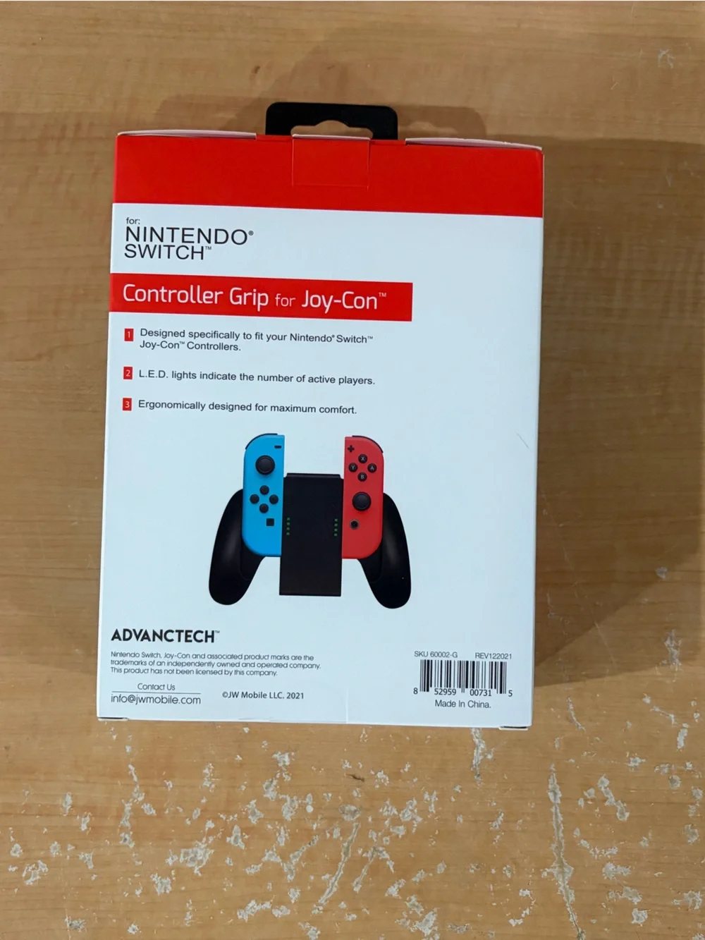 Nintendo Joy-Con Controller Grip with Blue and Red Joy‑Con Mockup